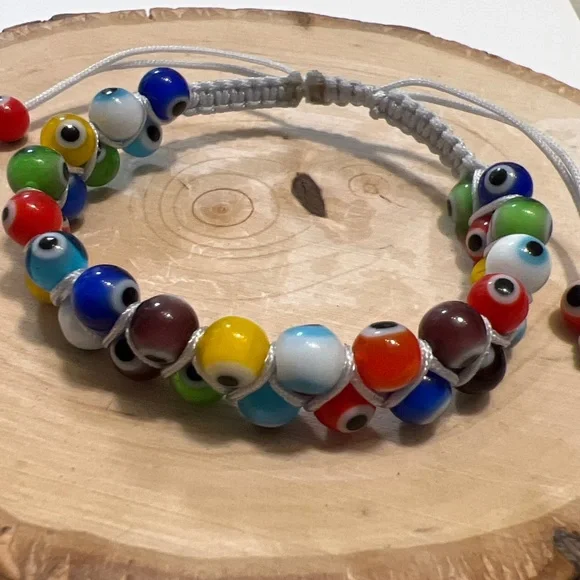 Evil eye double shamballa bracelet - Picture 2 of 4